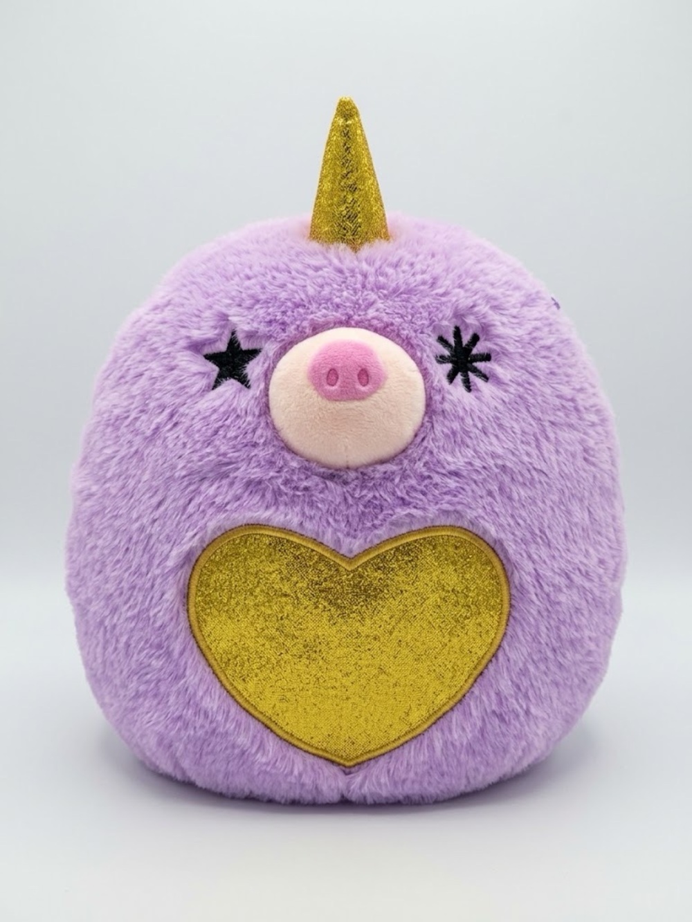 Plush Purple Unicorn Small Toy with Gold Heart